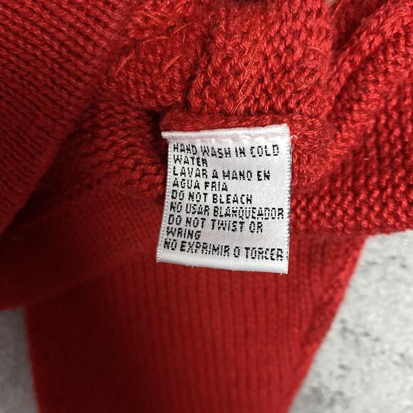 XXIst Cardigan Sweater Womens Small Red Beaded Floral Button Front Knit - Picture 13 of 16